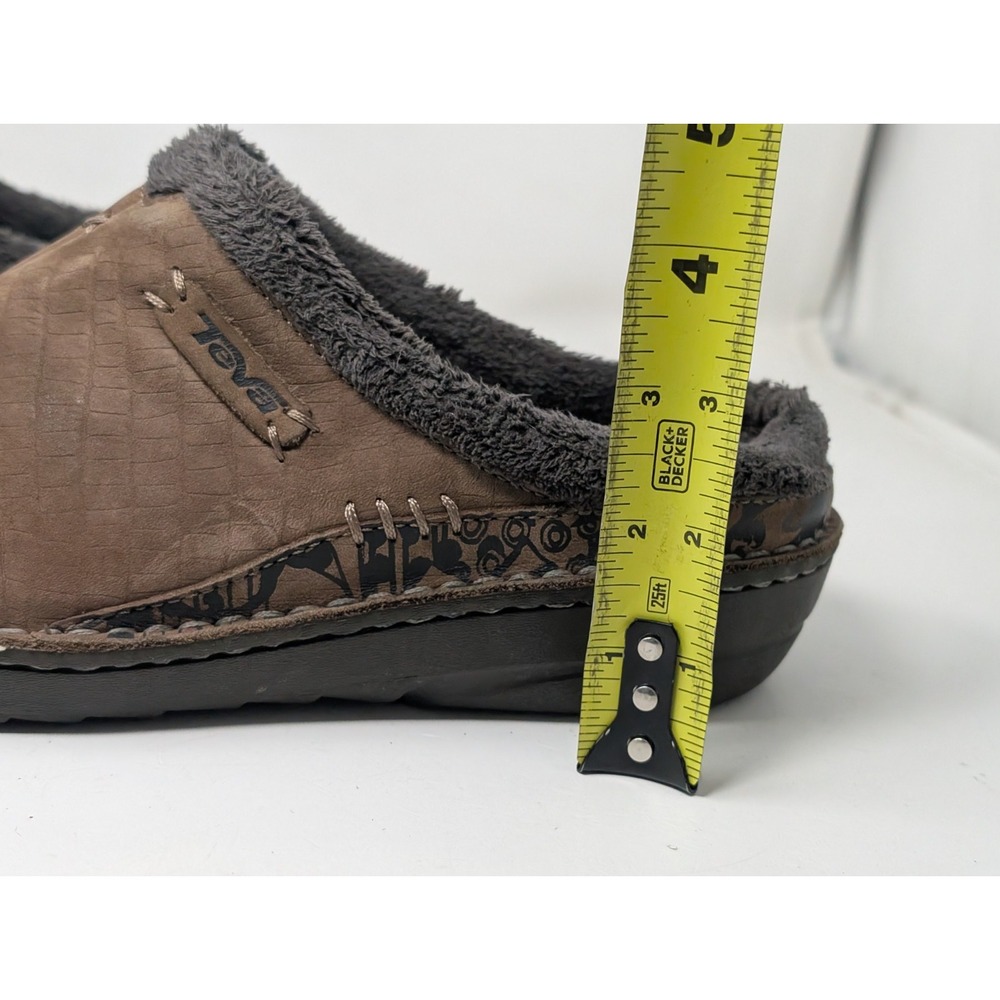 Teva Shoes Womens 10 Brown Clog Suede Shearling Slip-On Comfort Winter 4060 - Picture 5 of 11